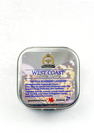 Queen Bee Farms Tea gift tin west coast lady grey