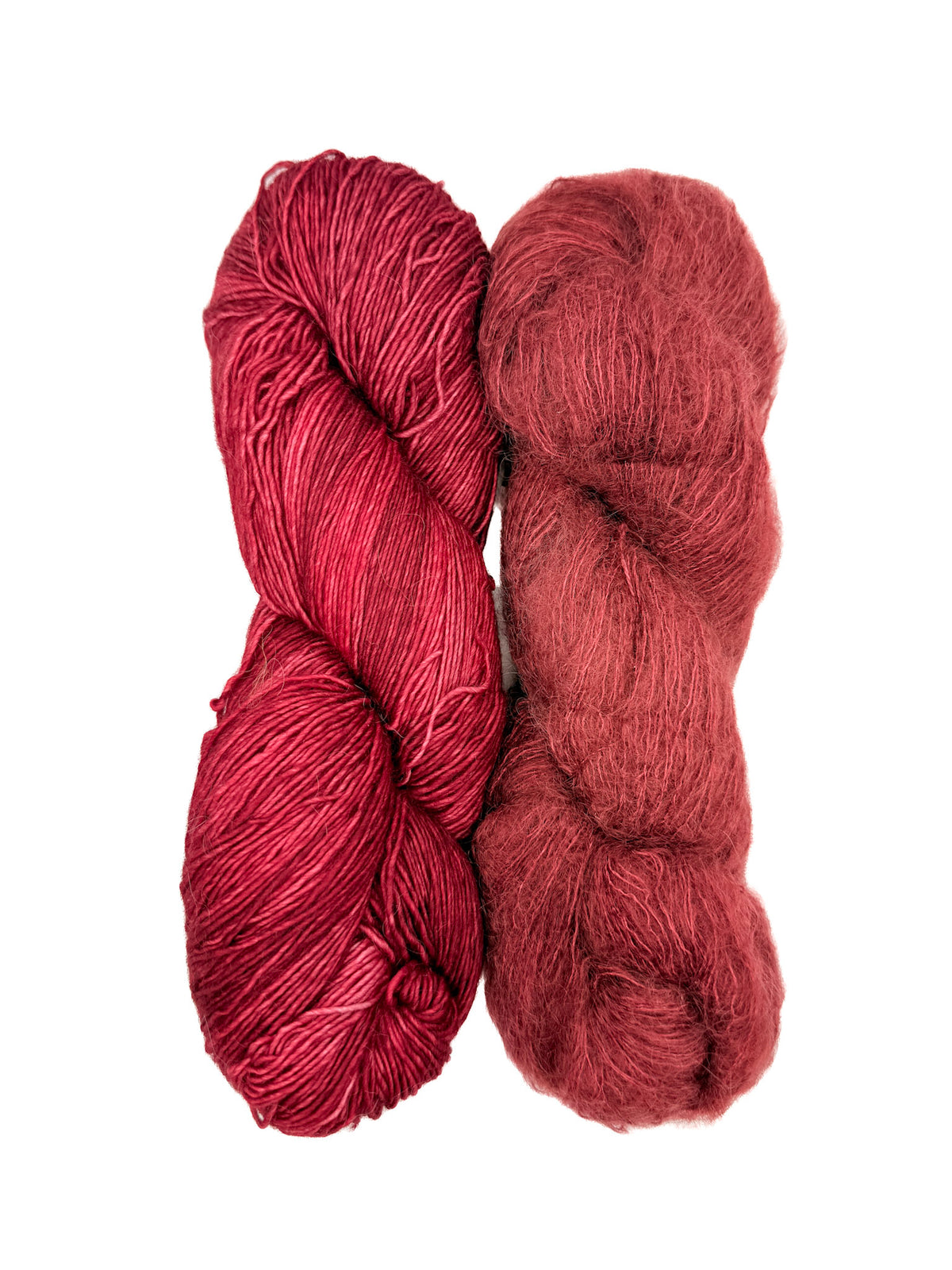 Fleece Artist Handmaiden Halo Lux Bundle mohair silk superwash merino wine