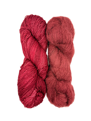 Fleece Artist Handmaiden Halo Lux Bundle mohair silk superwash merino wine