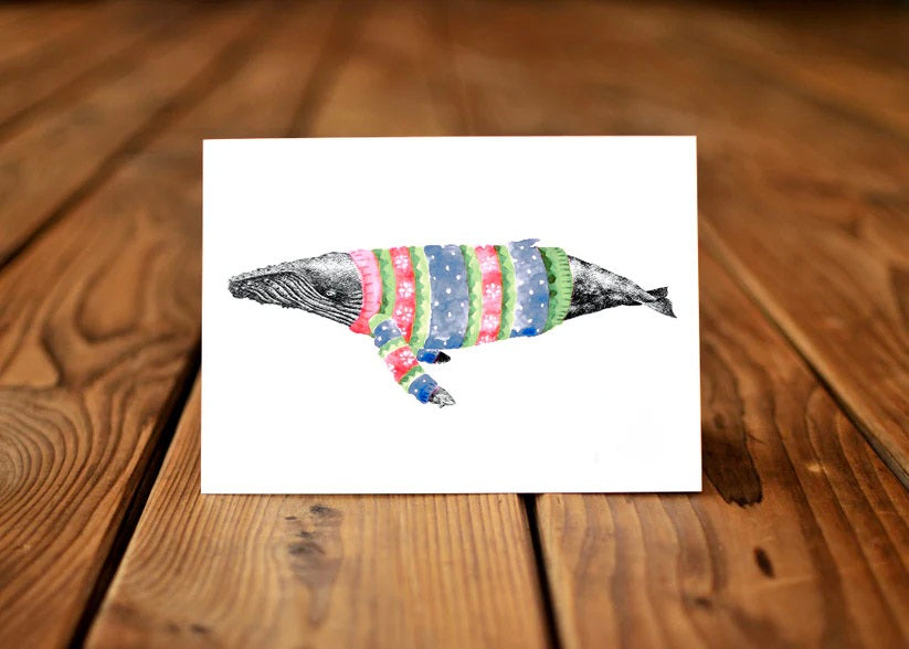 Natasha Van Netten Greeting Card winter whale humpback