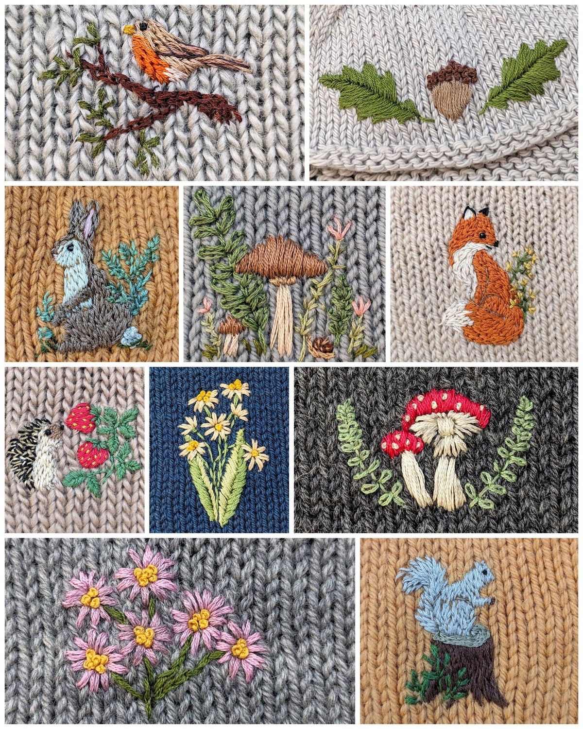 Knitted Bliss Embroidery Pack woodland