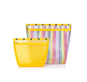 Della Q Oh Snap Bags mesh yellow rainbow