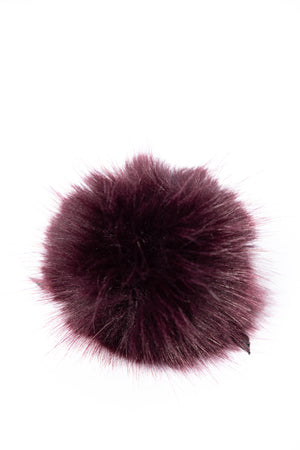 Yarnboler Faux Fur Pompom Large 15 burgundy