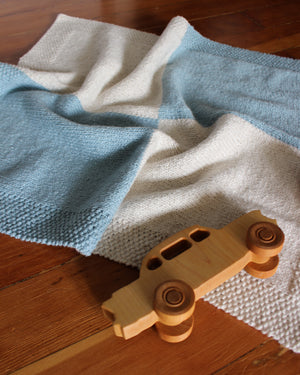Checker Board Baby Blanket Kit Concept by Katia Linum cotton recycled linen polyamide cumulus