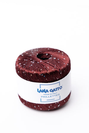 Lana Gatto Paillettes polyester 30102 maroon