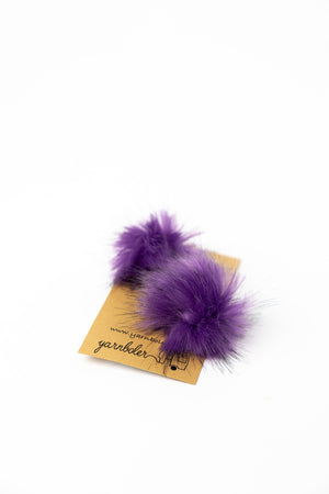 Yarnboler Faux Fur Mini Pompom 39 medium purple
