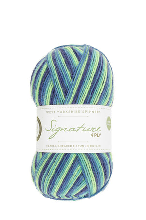 West Yorkshire Spinners Signature 4-ply wool nylon 831 blue lagoon