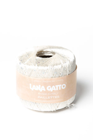 Lana Gatto Paillettes polyester 8599 ecru