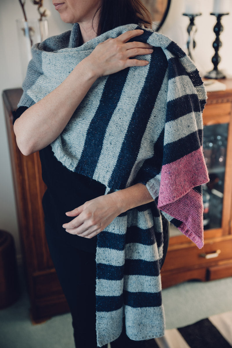 Fisgard Lighthouse Shawl Kit in Rowan Felted Tweed wool alpaca viscose