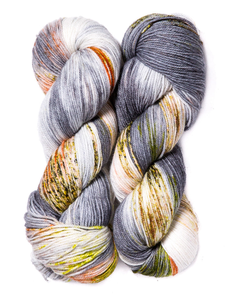 Ancient Arts Socknado superwash merino nylon lichen in my crevices