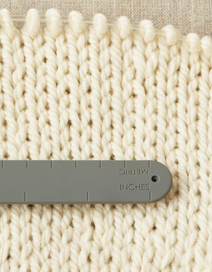 Cocoknits Maker's Keep silicone slap bracelet brushed steel plated magnet grey measuring ruler