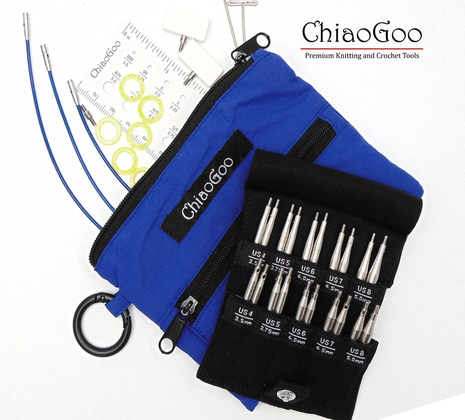 ChiaoGoo Twist Blue Shorties 3.5mm-5mm (US 4-8)