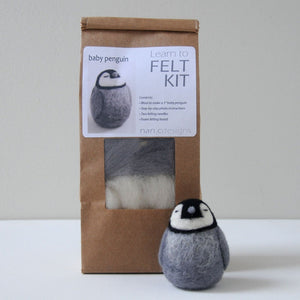 Nan C Designs Learn to Felt Kit wool baby penguin