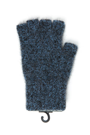 Lothlorian Fingerless Gloves possum merino nylon blue marl