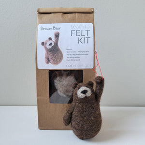 Nan C Designs Learn to Felt Kit wool brown bear
