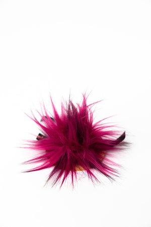 Yarnboler Faux Fur Pompom Small dark pink with black