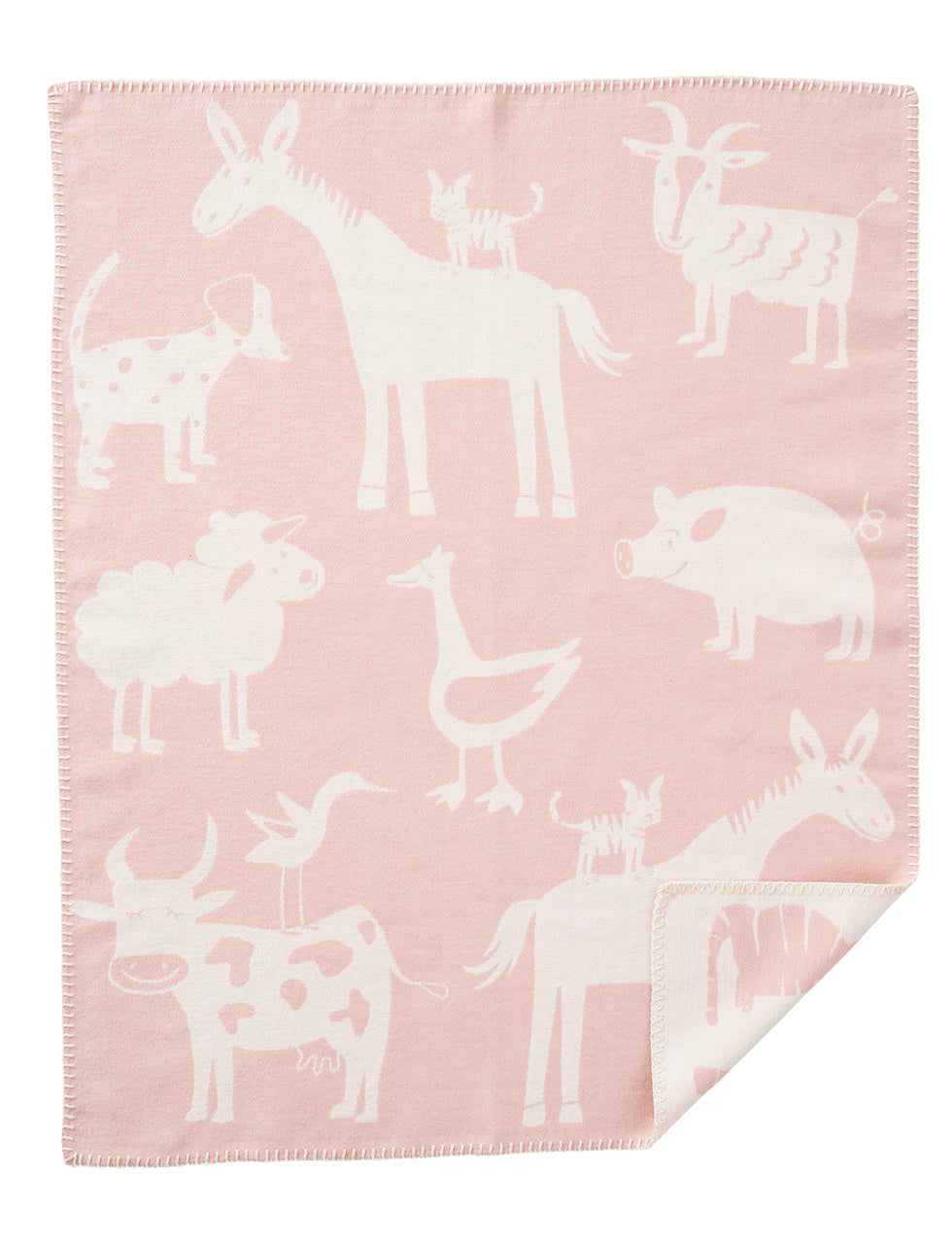 Klippan Cotton Baby Blanket brushed organic cotton farm pink