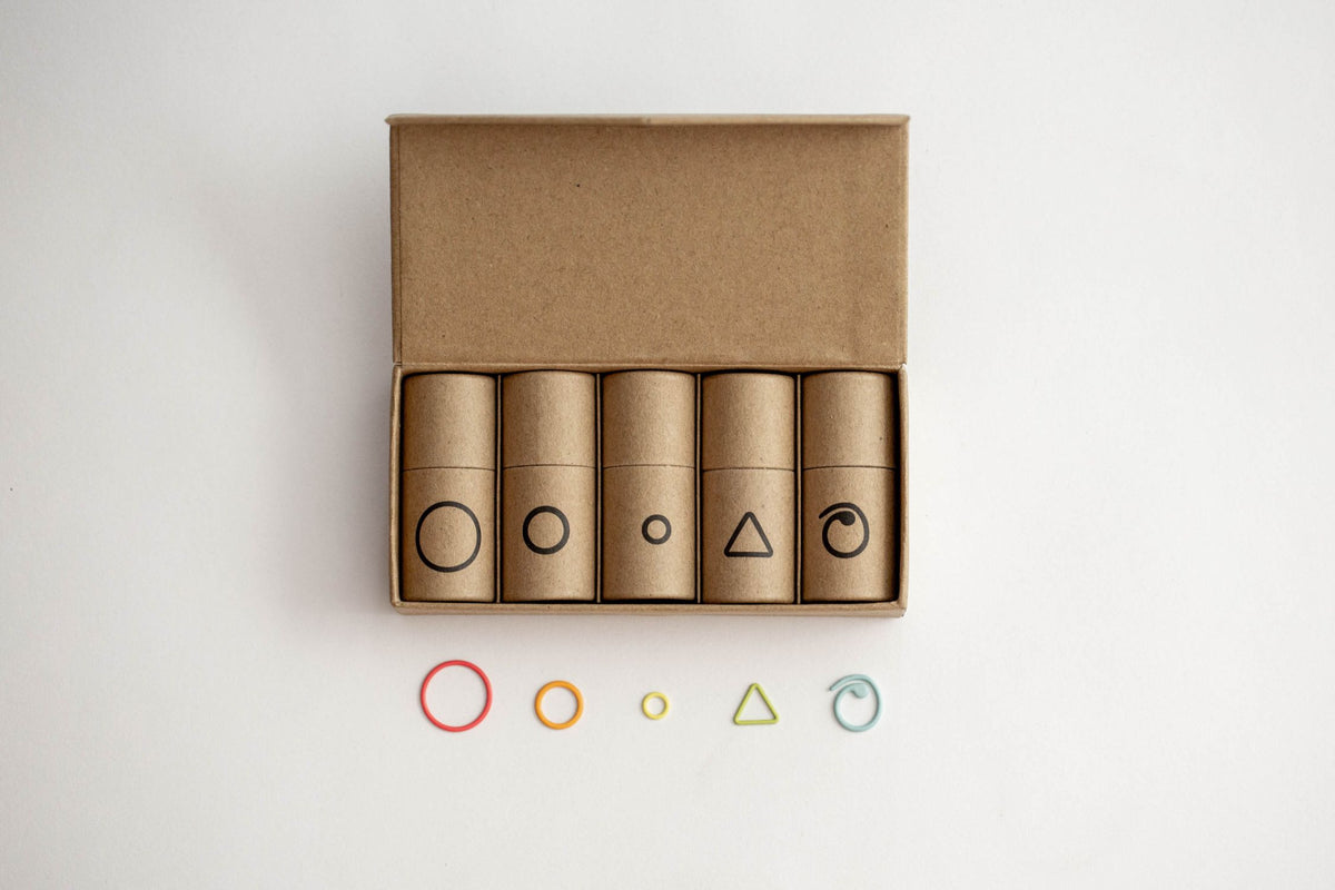 Cocoknits Flight of Stitch Markers nylon coated steel different colour size and shapes