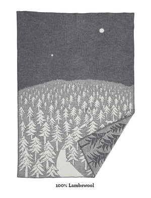 Klippan Classic Wool Blanket lambswool house in the forest grey