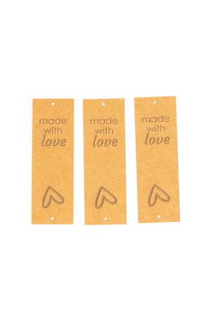 Beehive Wool Shop Fold-over Label washable paper made with love caramel