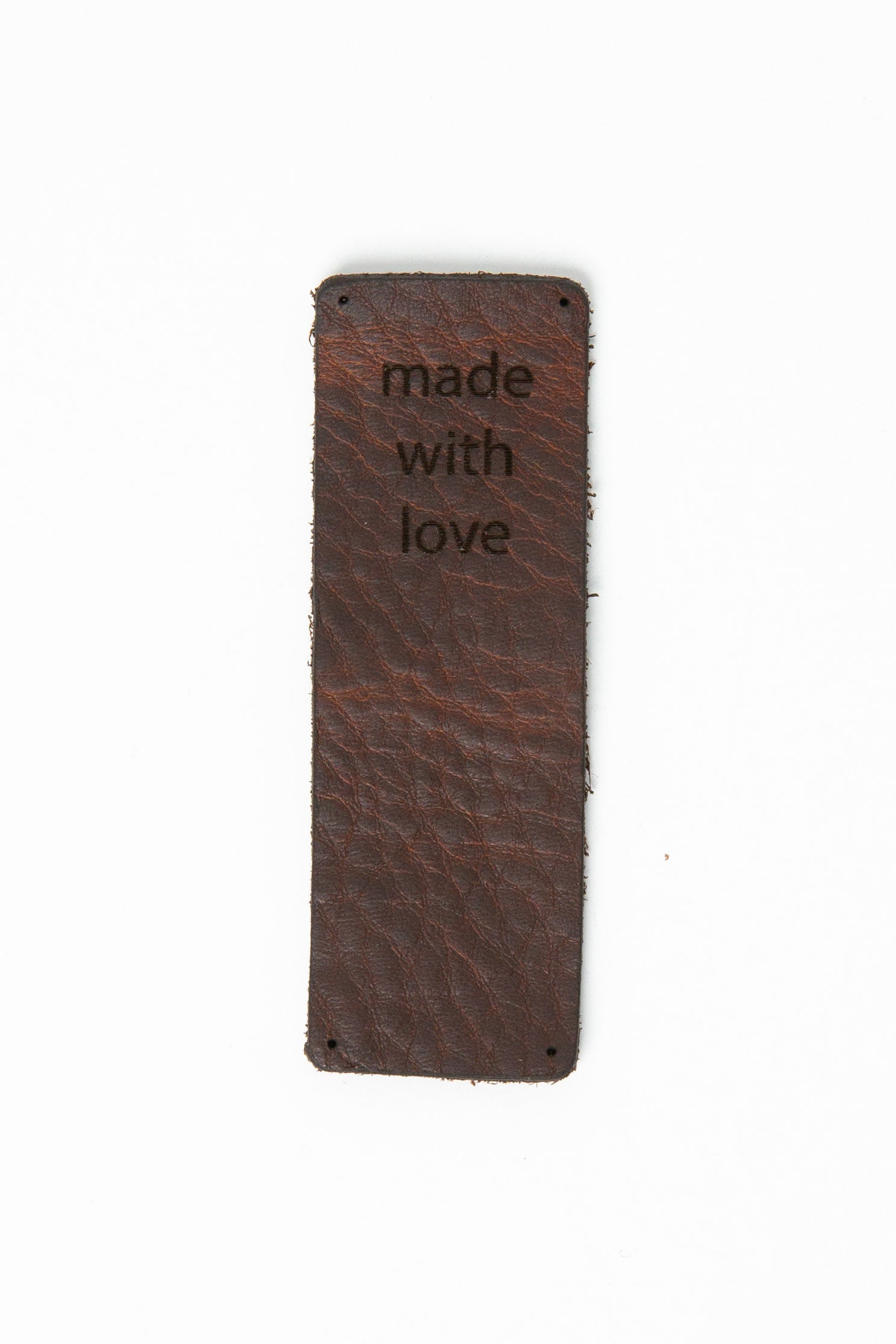 Purl and Hank Leather Label leather made with love