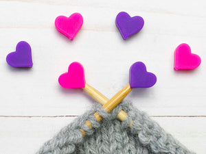 Fox & Pine Stitch Stoppers silicone mini hearts pink purple