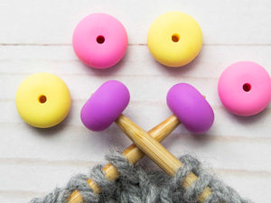 Fox & Pine Stitch Stoppers silicone mini oval yellow pink purple
