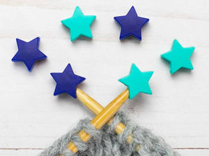 Fox & Pine Stitch Stoppers silicone mini teal blue stars