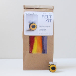 Nan C Designs Learn to Felt Kit wool rainbow bees