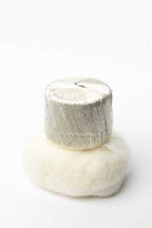 Shimmer Cowl Kit Lana Gatto Paillettes polyester Sandnes Garn Tynn Silk Mohair mohair silk wool pearl colourway
