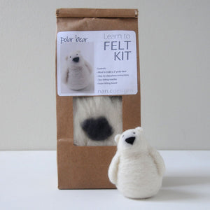 Nan C Designs Learn to Felt Kit wool polar bear