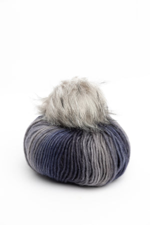 Estelle Yarns Colour Flow Hat Kit wool nylon q42211k nightfall with silver pompom