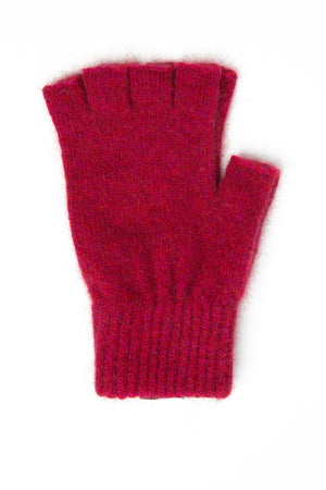 Lothlorian Fingerless Gloves possum merino nylon raspberry