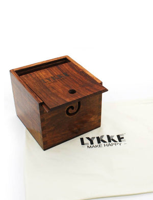 Lykke Yarn Box with lid wooden acacia rosewood