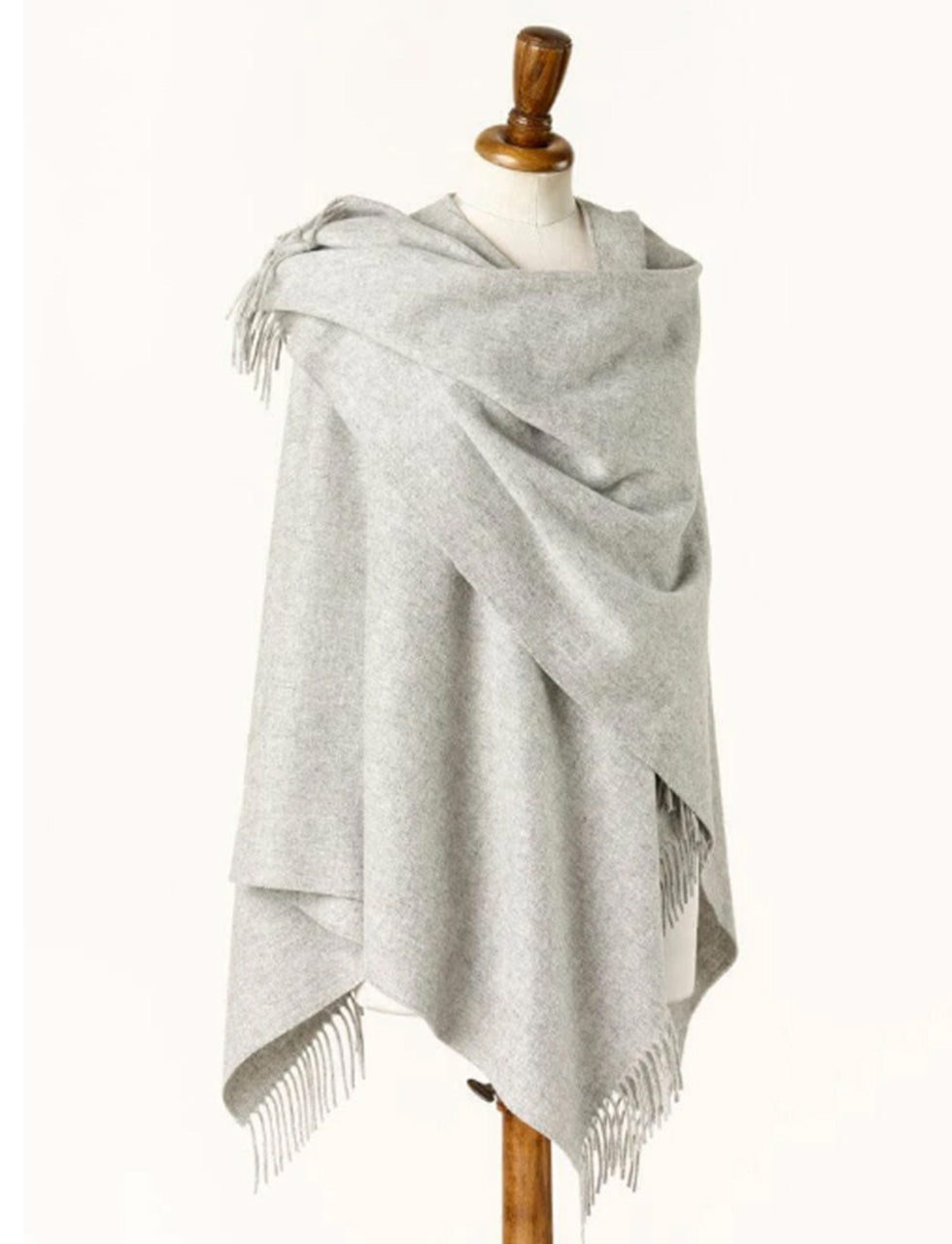 Bronte by Moon Mini Ruana Wrap merino lambswool silver