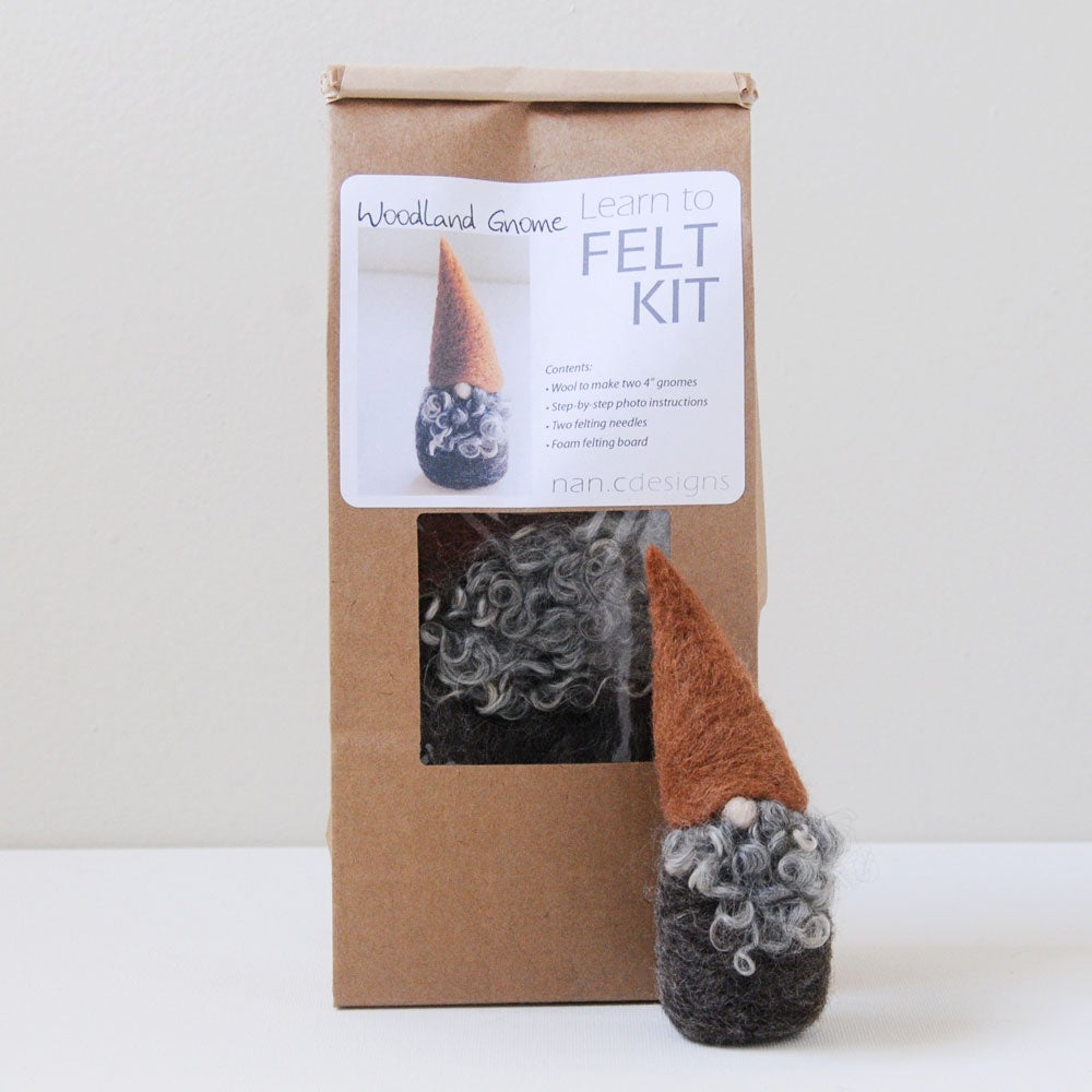 Nan C Designs Learn to Felt Kit wool woodland gnome