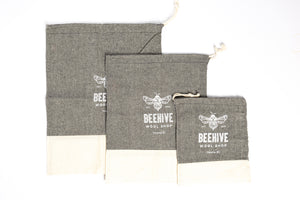 Beehive Project Bag recycled cotton yarn bee small medium large